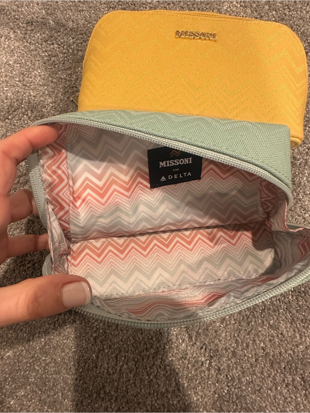 Missoni Yellow and Mint Cosmetic Pouches Set - Picture 2 of 2